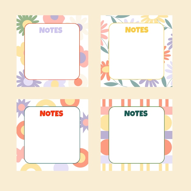 Hand drawn cute sticky notes illustration