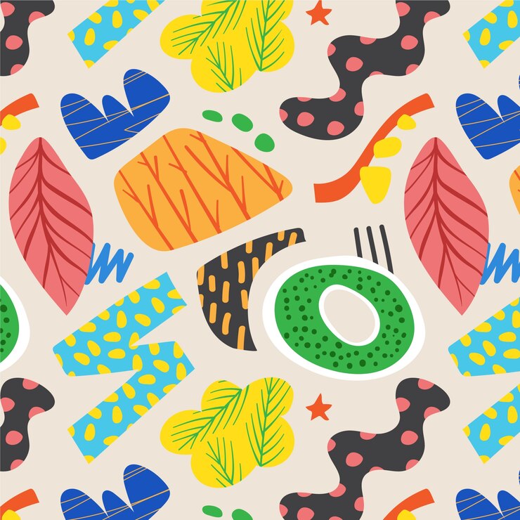 Free Vector hand drawn cutout collage background