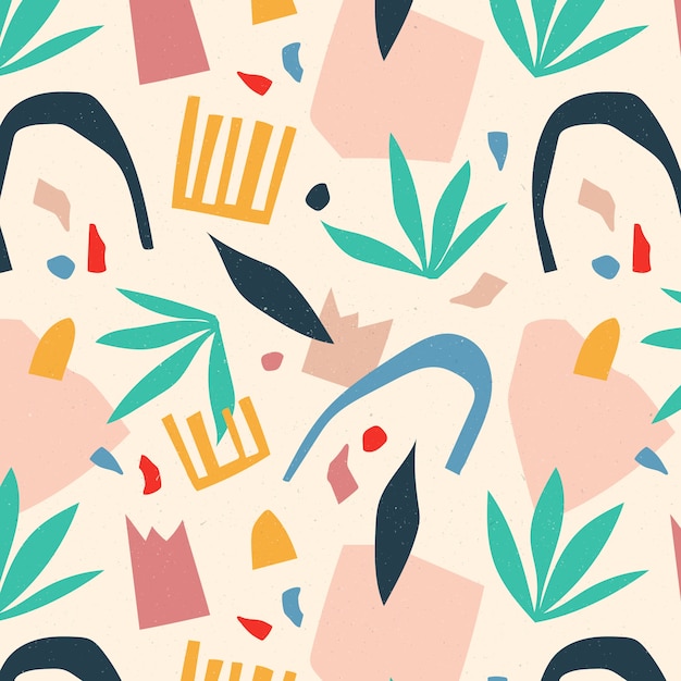 Free vector hand drawn cutout collage pattern design