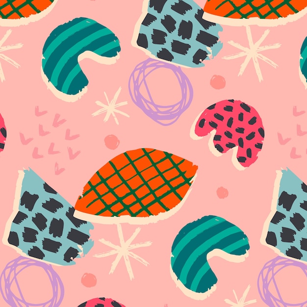 Free vector hand drawn cutout collage pattern