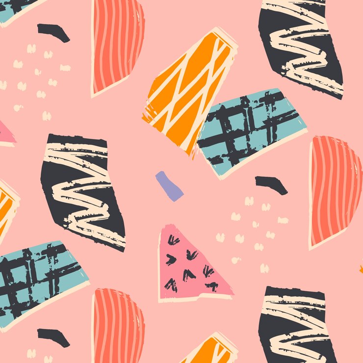 Free Vector hand drawn cutout collage pattern