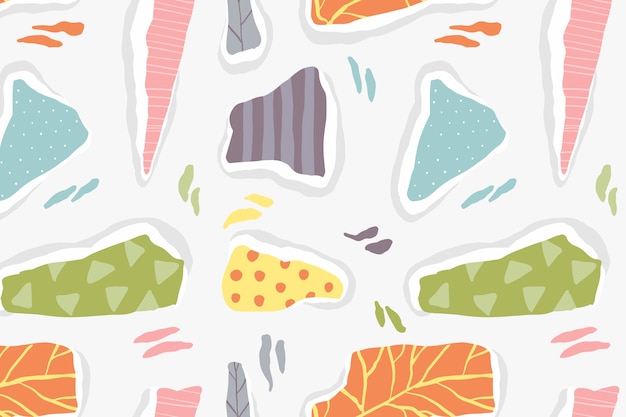 Free vector hand drawn cutout collage pattern