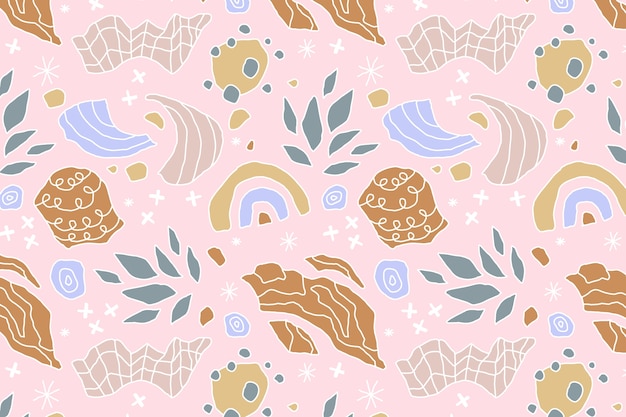 Free vector hand drawn cutout collage pattern