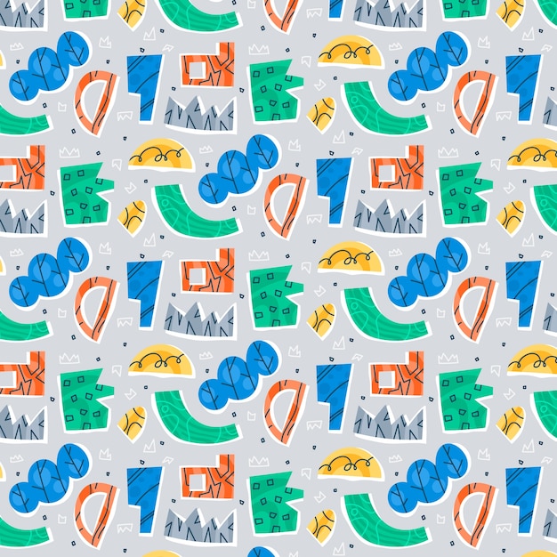 Free vector hand drawn cutout collage pattern