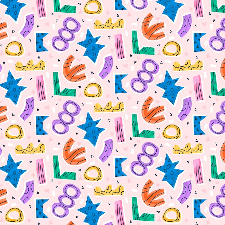 Free Vector hand drawn cutout collage pattern
