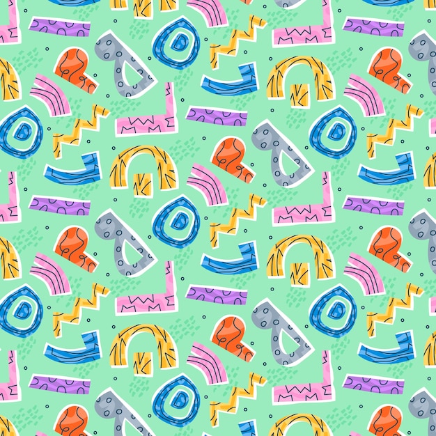 Free vector hand drawn cutout collage pattern