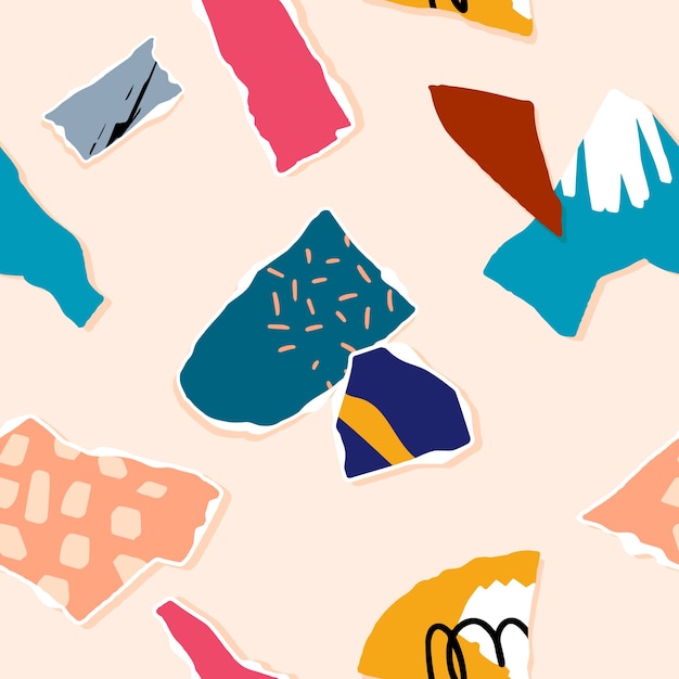 Free vector hand drawn cutout collage pattern