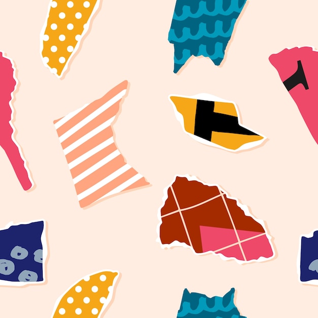 Free vector hand drawn cutout collage pattern