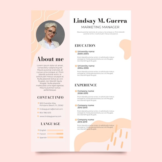 Free vector hand drawn cv template