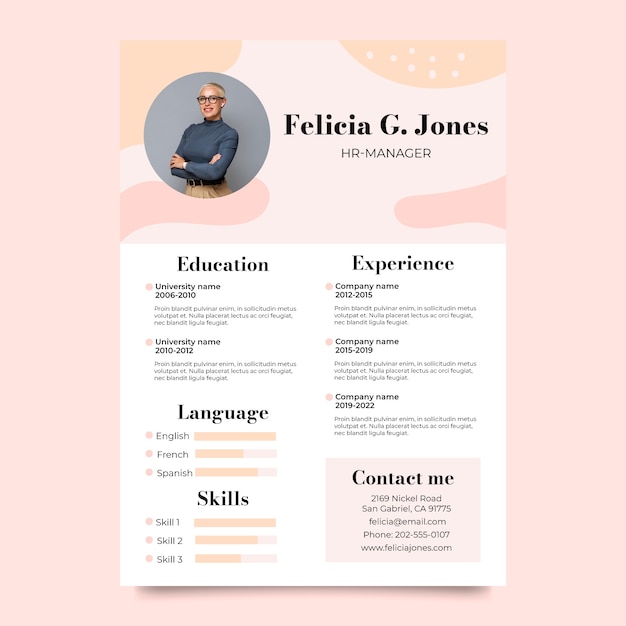 Hand drawn cv template