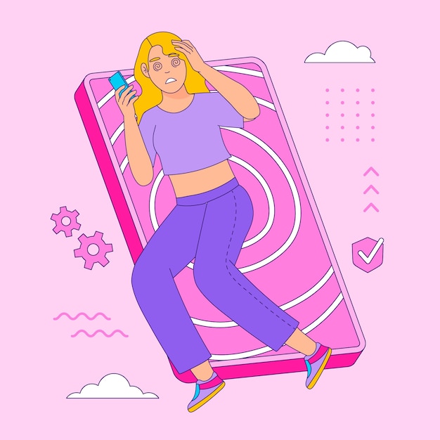 손으로 그린 사이버 멀미 그림