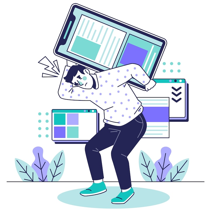 Free Vector hand drawn cybersickness illustration