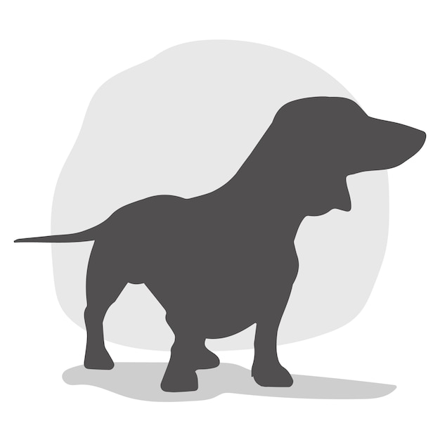 Hand drawn dachshund silhouette