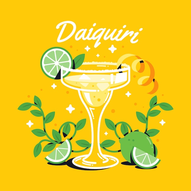 hand drawn daiquiri illustration