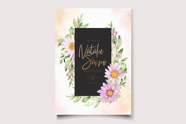 hand drawn daisy floral card set