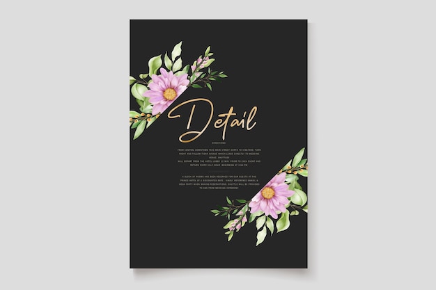 Free vector hand drawn daisy floral card set