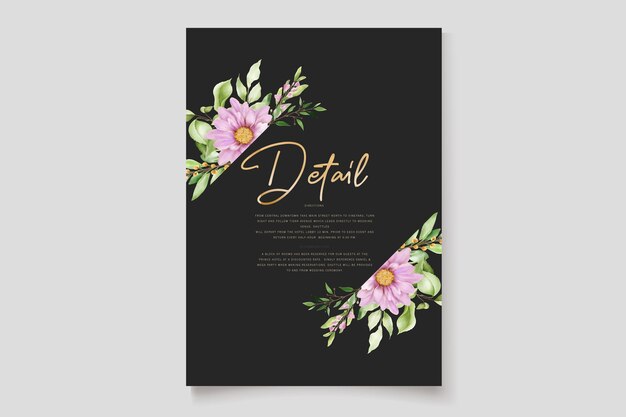 hand drawn daisy floral card set