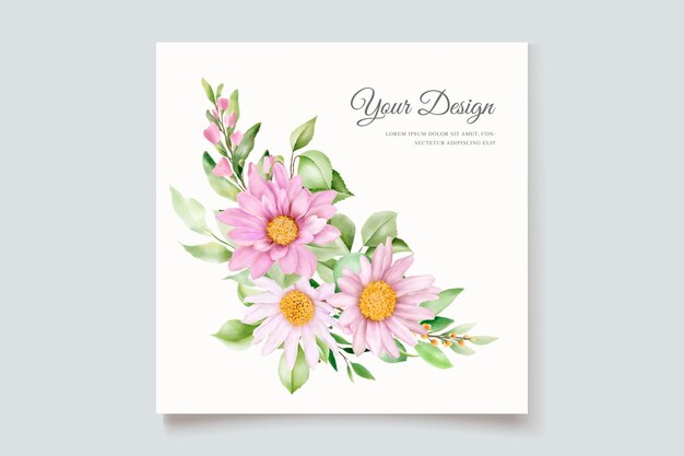 hand drawn daisy floral card set