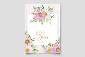 Free vector hand drawn daisy floral card set