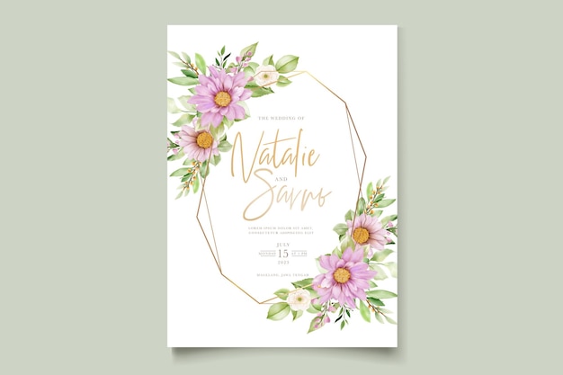 Hand drawn daisy floral card set