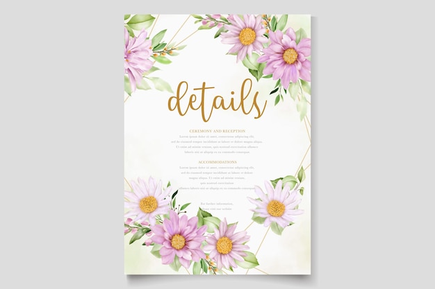 Hand drawn daisy floral card set