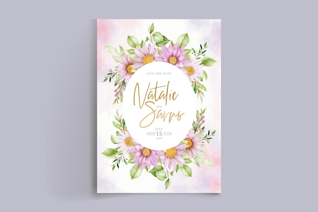 Free vector hand drawn daisy floral card set