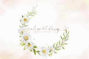 Free vector hand drawn daisy floral wreath background design