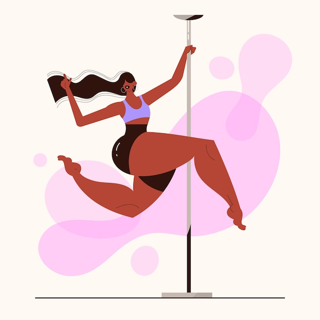 Cartoon pole dancers Royalty Free Vector Image