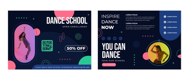 Hand drawn dance school brochure
