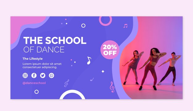 Hand drawn dance school dynamic sale banner