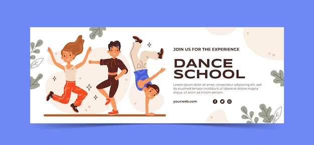 Copertina facebook della scuola di danza disegnata a mano