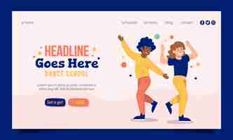 Free vector hand drawn dance school landing page