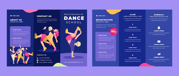hand drawn dance school template