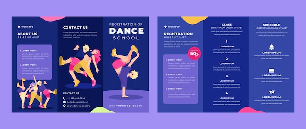 Hand drawn dance school template