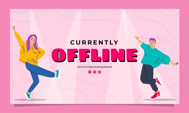 hand drawn dance school twitch background