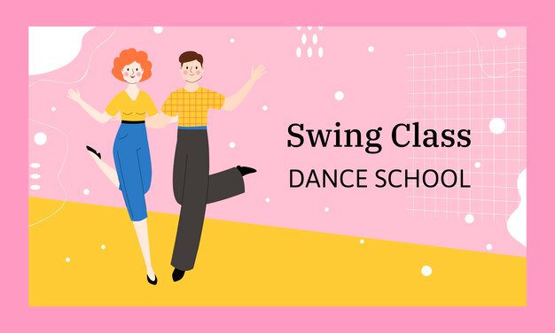 Free vector hand drawn dance school twitch background