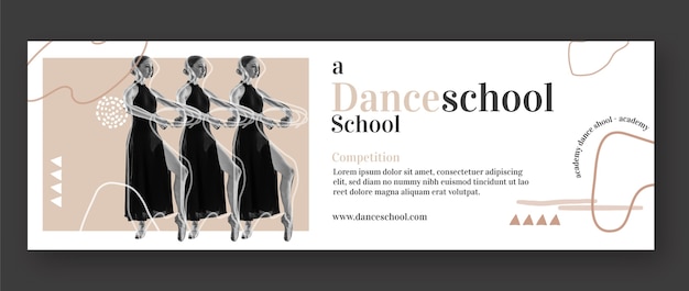 Hand drawn dance school twitter header
