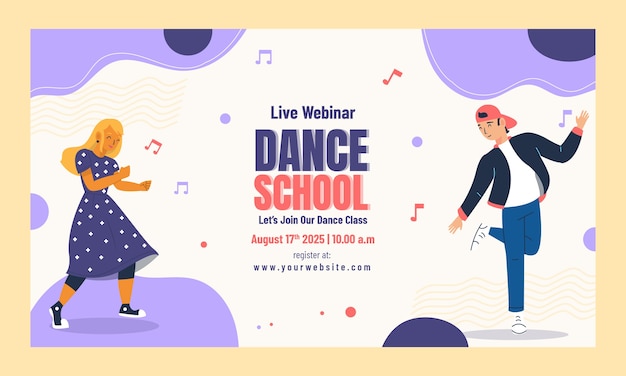 Free vector hand drawn dance school webinar template