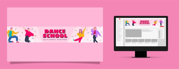 Free vector hand drawn dance school youtube channel art