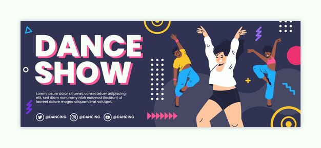 hand drawn dance show facebook cover
