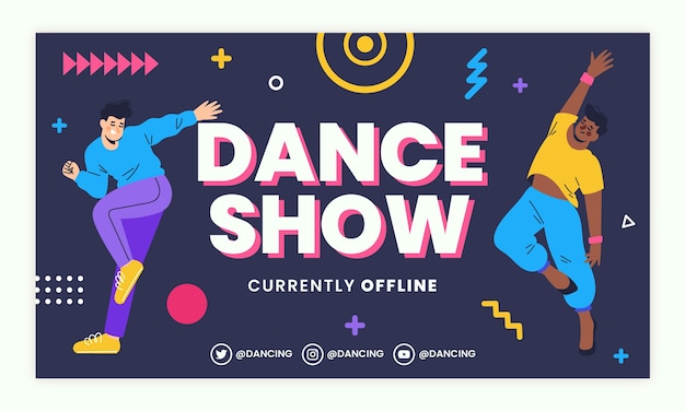 Free vector hand drawn dance show twitch background