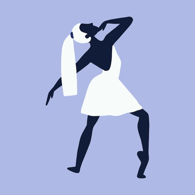 Hand drawn dancer silhouette illustration