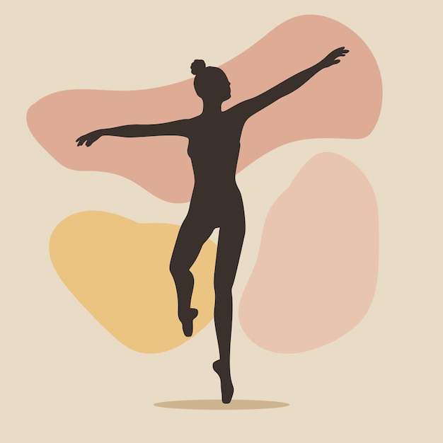 Free vector hand drawn dancer silhouette illustration