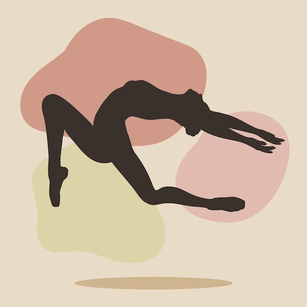 Hand drawn dancer silhouette illustration