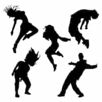 Free vector hand drawn dancer silhouette set