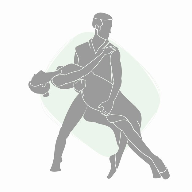 Hand drawn dancer silhouette