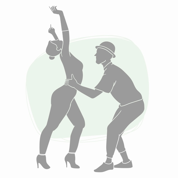 Free vector hand drawn dancer silhouette