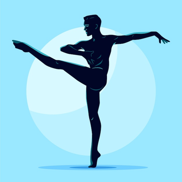 Hand drawn dancer silhouette