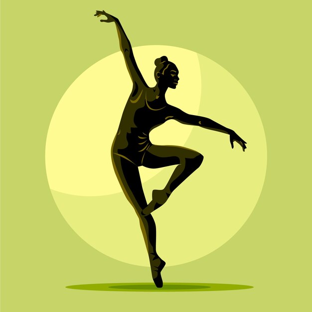 hand drawn dancer silhouette