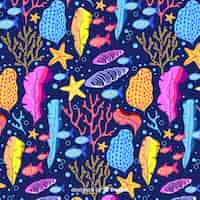 Free vector hand drawn dark coral pattern